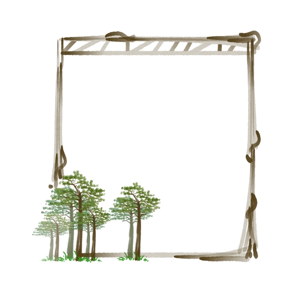 树木边框装饰