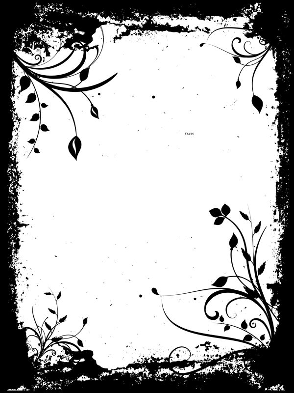 黑色和白色的花纹边框矢量素材