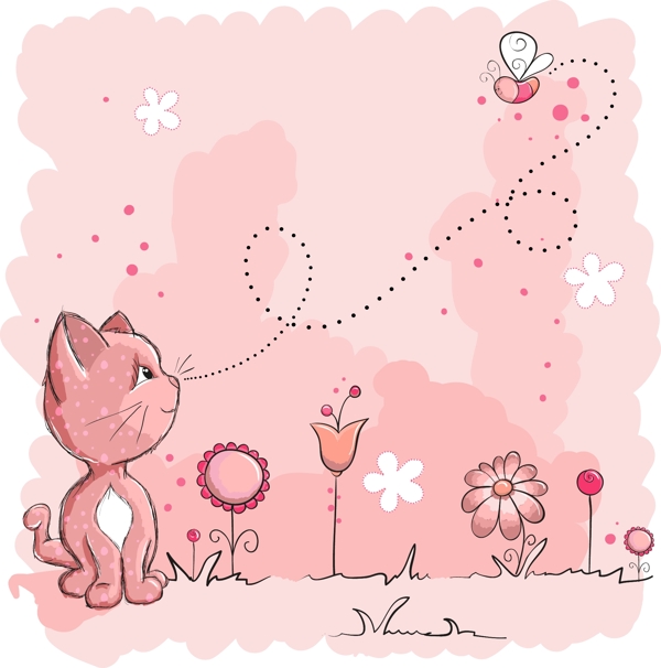 粉红色卡通背景图片