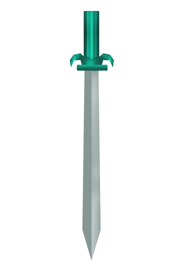 绿色的锋利宝剑插画