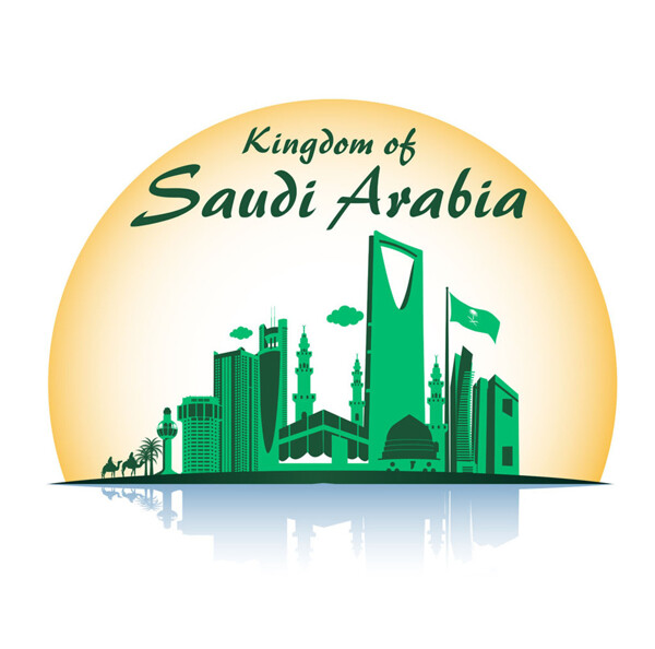 黄色圆形的绿色沙特王国图片