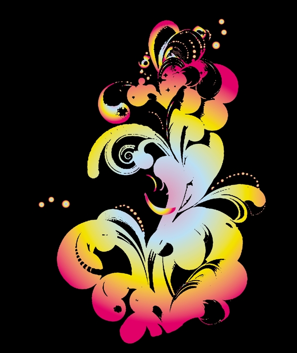 時(shí)尚花卉矢量圖下載