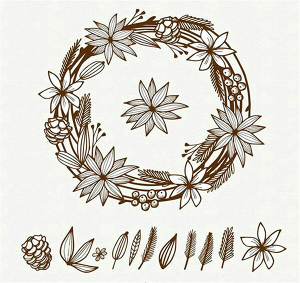 圣誕節(jié)花環(huán)矢量