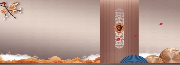 中式地產(chǎn)電商海報背景banner