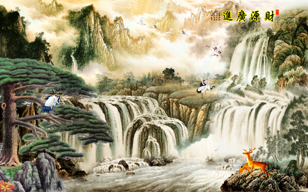 山水裝飾背景墻