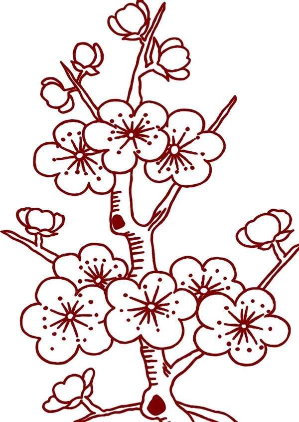 梅花矢量素材圖片