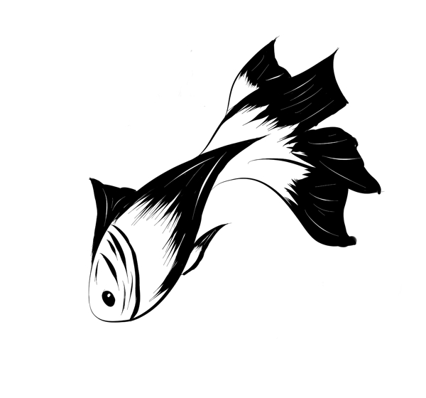 小鱼纹身装饰插画