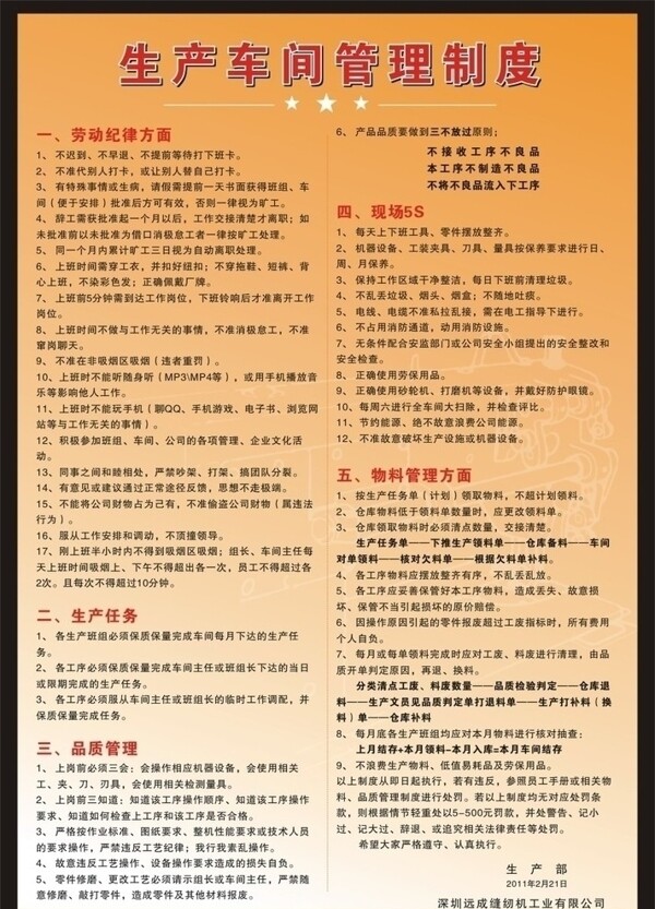 生產(chǎn)車間管理制度圖片