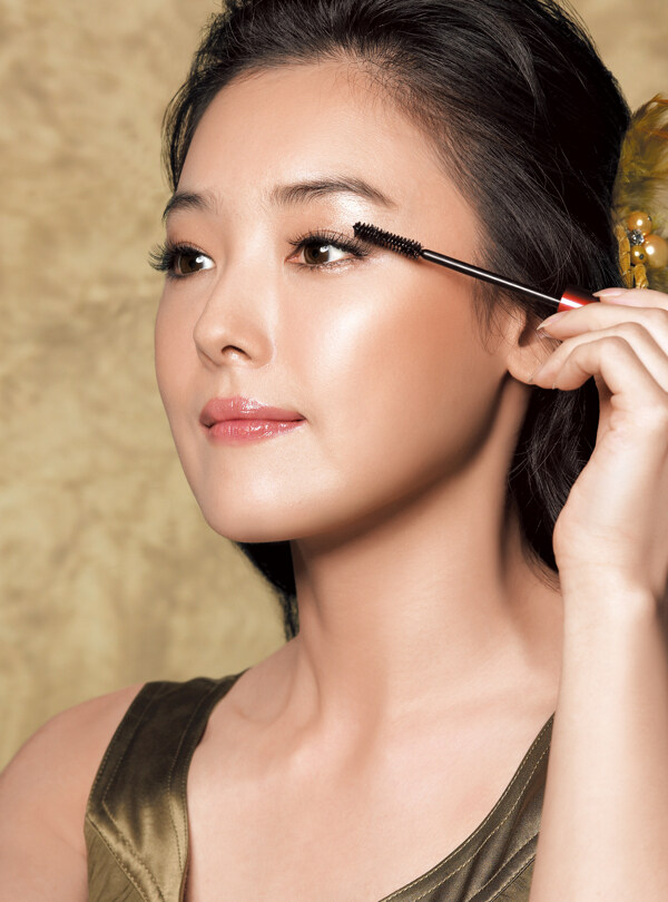 韩国知性美丽女性化妆图片