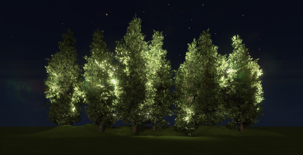 灌木夜景亮化素材