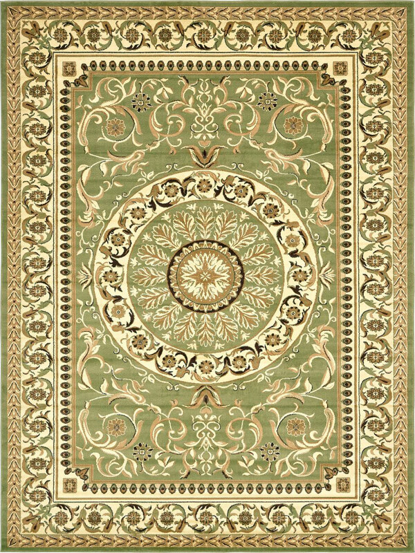 绿色黄色花纹边框古典经典地毯贴图