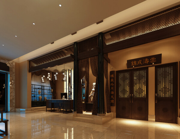 酒店前廳前臺(tái)圖片