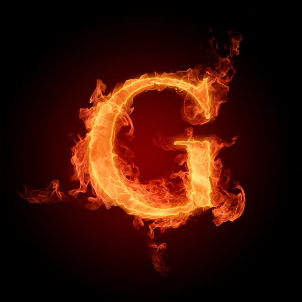 燃烧着的英文字母图片素材G