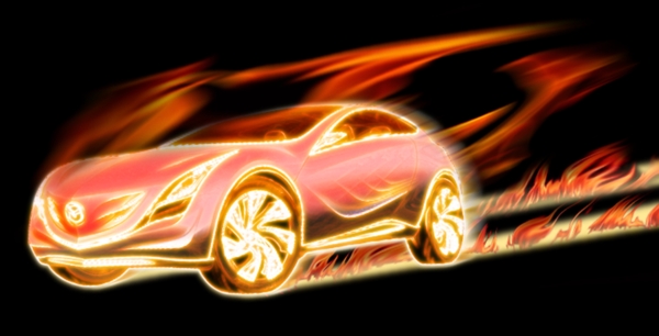 汽車火焰素材