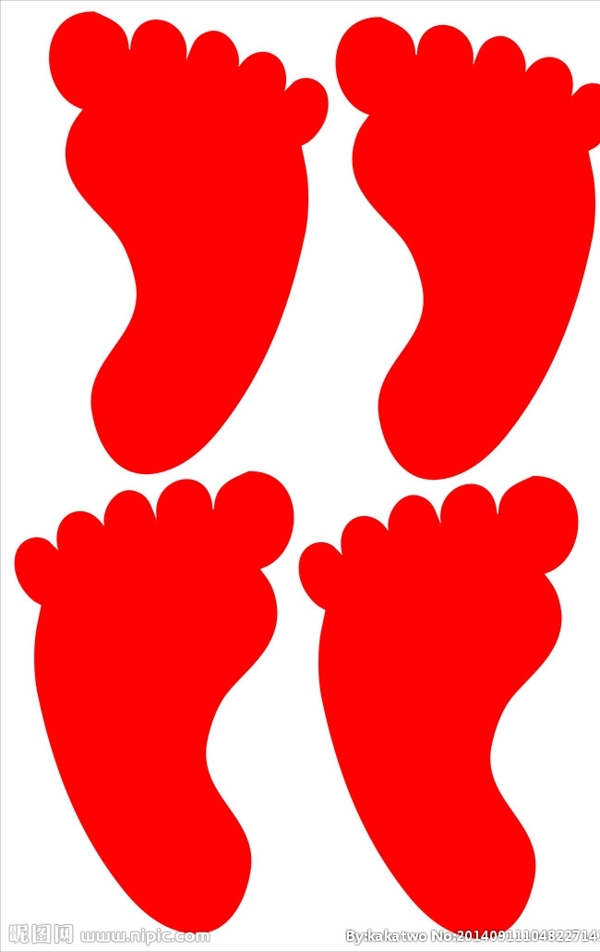 红色脚印图片
