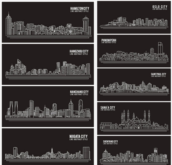 线性城市矢量图