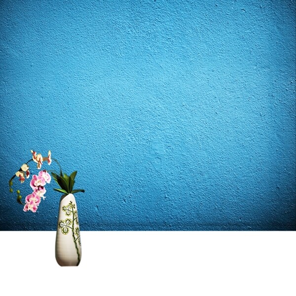简约蓝色花瓶背景
