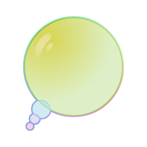彩色肥皂泡思考气泡PNG素材