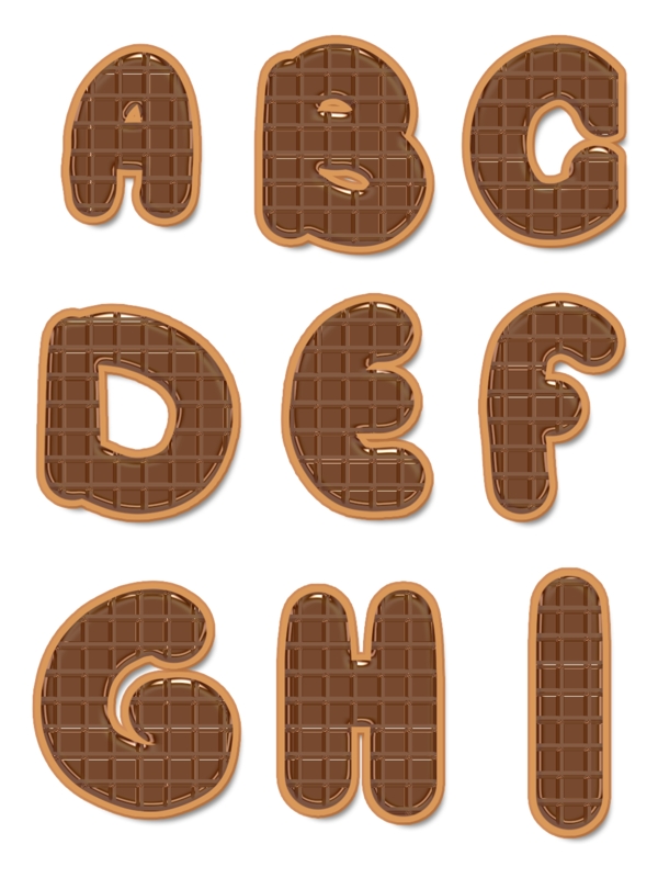 巧克力艺术字饼干英文字母26个字母甜品