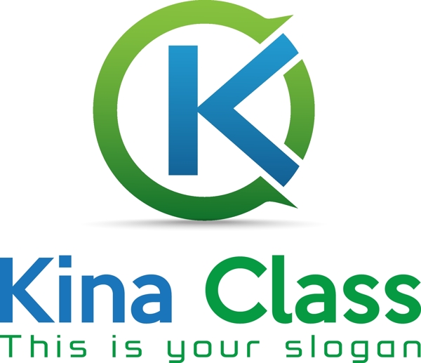 kinaclass蓝色绿色的图案logo