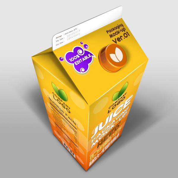 果汁纸盒设计素材