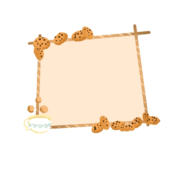 黃色的餅干邊框插畫