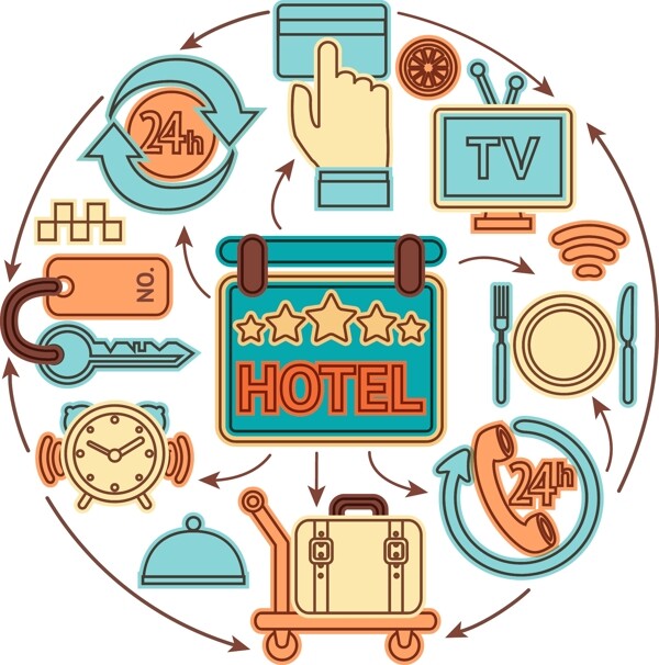 酒店图标背景设计