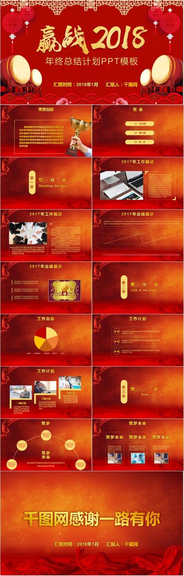 紅色大氣年終工作總結(jié)計(jì)劃PPT模板