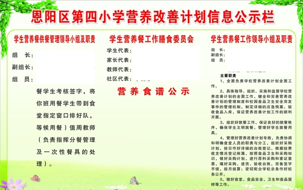 學校食堂展板