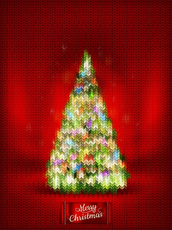 抽象霓虹针织圣诞树