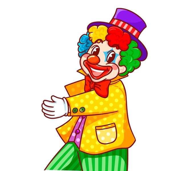 彩绘儿童节一个小丑插画设计