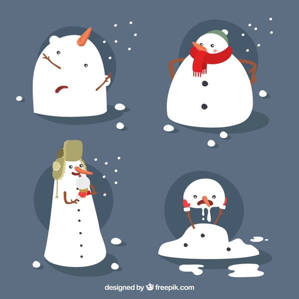 有趣卡通雪人