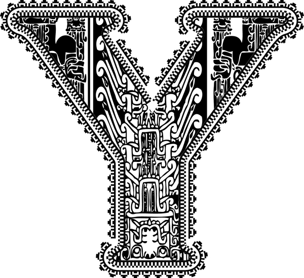 古字母Y矢量插畫