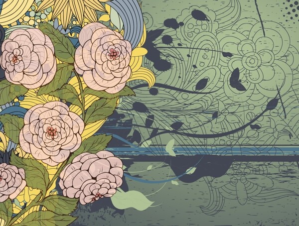畫花卉背景矢量插畫
