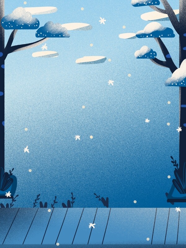 卡通冬季小雪背景设计