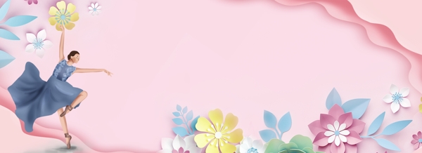 溫馨浪漫婦女節(jié)女王節(jié)女神節(jié)banner背景