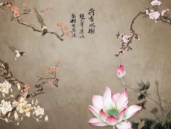 新中式背景墻