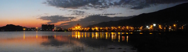波海夕阳图片