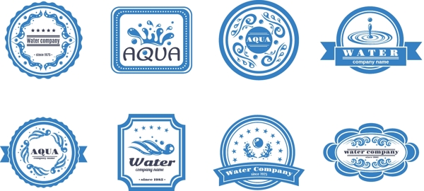 蓝色的水务公司标志设计