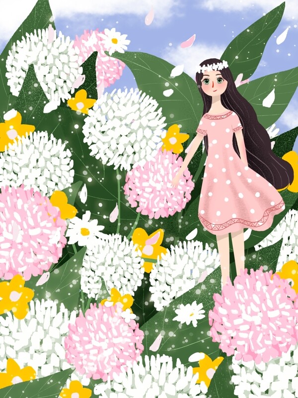 原創(chuàng)手繪小清新六月你好