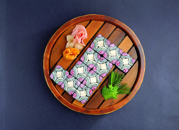 方形紫菜寿司图片