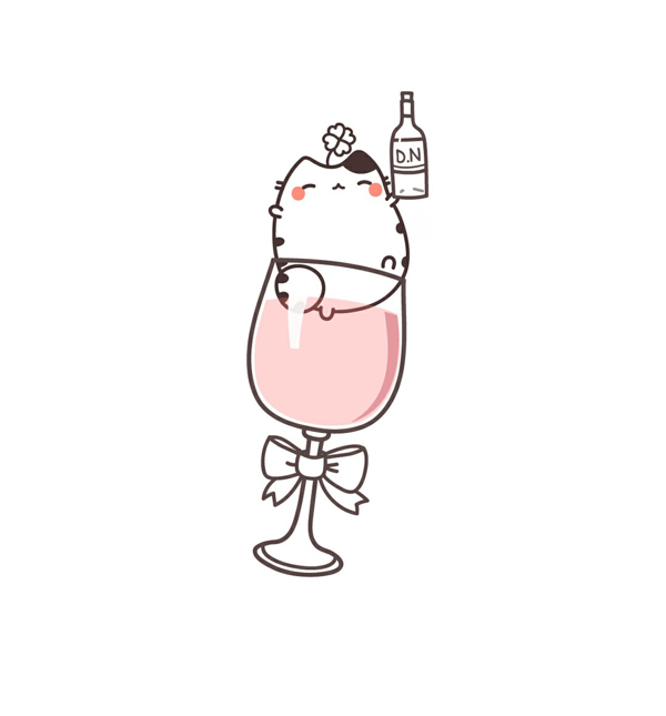 位圖可愛卡通動物貓酒杯免費(fèi)素材