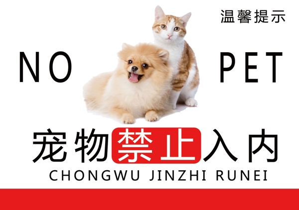 禁止宠物入内标牌公益宣传海报