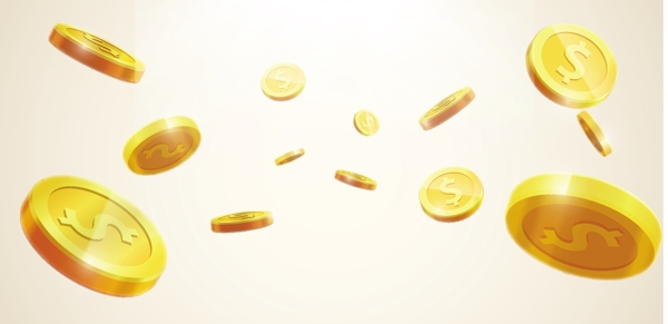 散落的高質(zhì)量金幣素材矢量文件