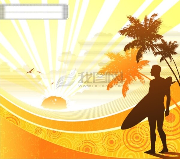 运动冲浪矢量图