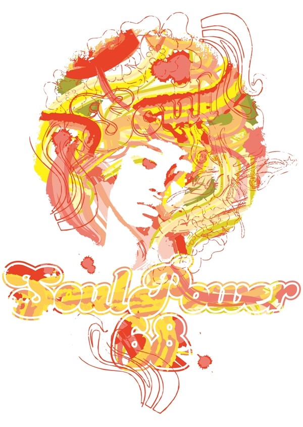 印花矢量圖人物女人抽象文字免費(fèi)素材