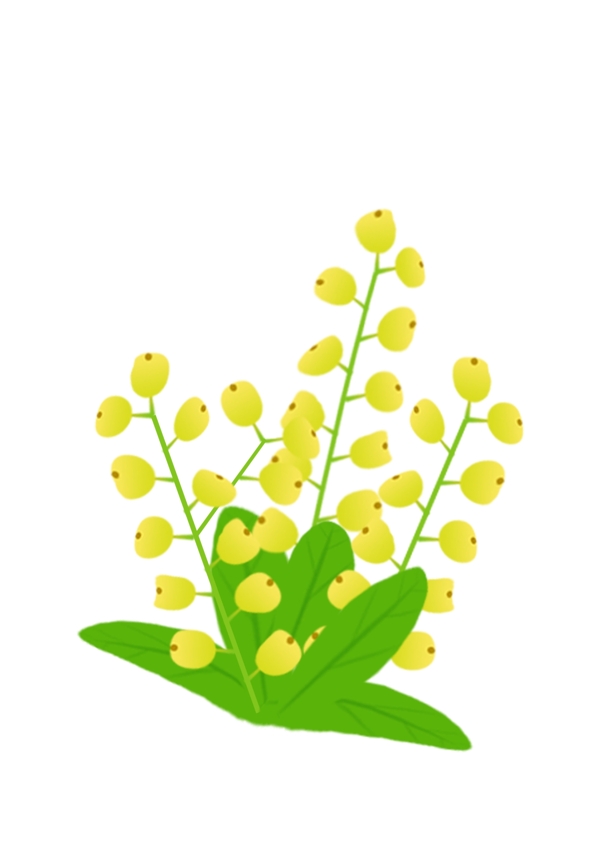 简约手绘矢量黄色米兰花花朵灌木设计元素