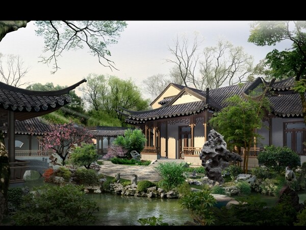 園林景觀效果圖圖片