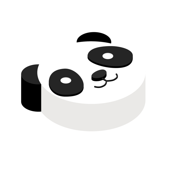 2.5D可爱熊猫头像立体图标可商用元素