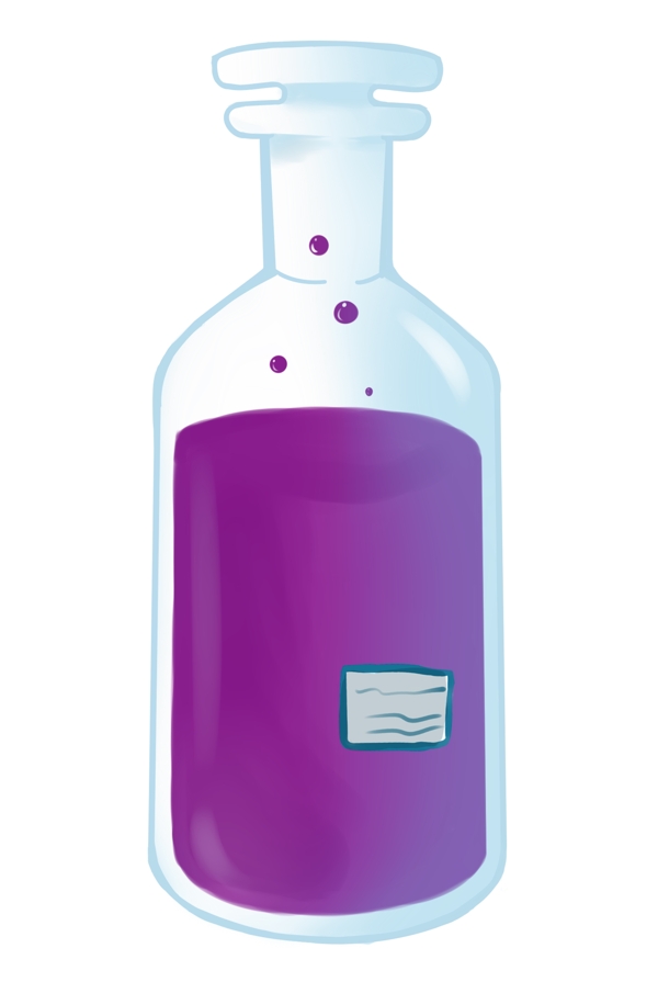 玻璃器皿和紫色药物